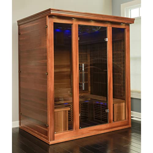Blue Wave Radiant Saunas BSA1315 Cedar Elite 3-4 Person Infrared Sauna Wood
