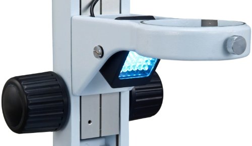 OMAX Microscope Stand with Dual LED Lights for 76mm Stereo Microscope Body White