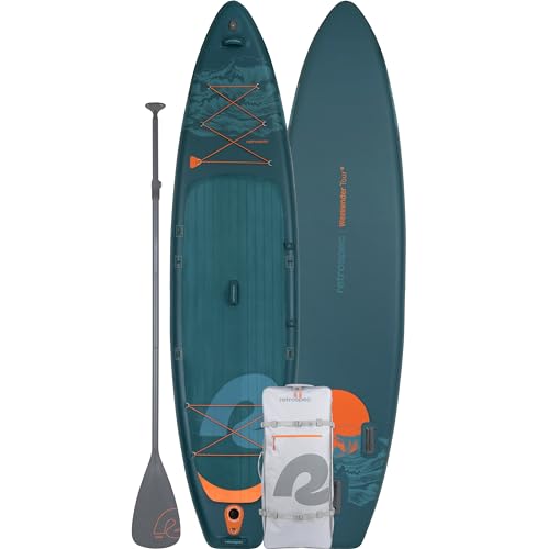 Retrospec Inflatable Stand Up Touring Paddle Board Deep Sea