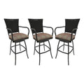 Tobias Designs Inc. Set of 3 Extra Tall 34" Bar Stools - Erin Black Frame