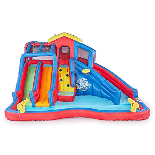 BANZAI Hydro Blast Inflatable Water Park with Slides & Pool Blue/Red