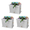 Good Ideas Savannah Colonial Style 42 Gallon Rain Saver Barrel with Planter and Brass Spigots Light Gray (3 Pack)