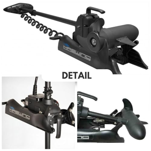 PARKHO HASWING Electric Trolling Motor 12V 55LB 48 Inch Shaft Black w/ Remote Control