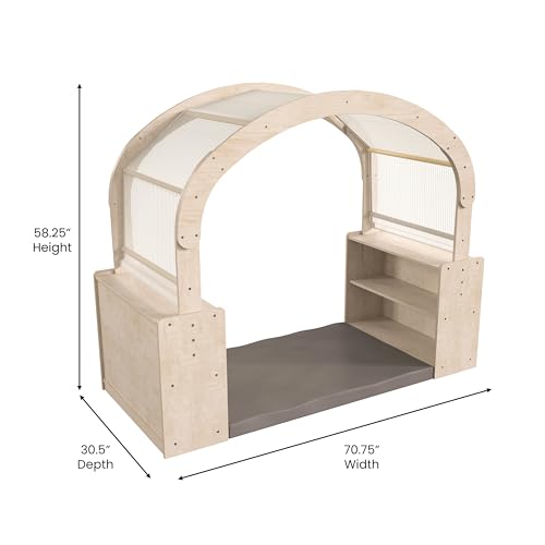 Classroom Essentials Wooden Quiet Corner Reading Nook with Storage Beech