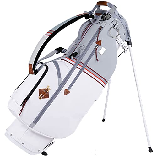 Sun Mountain Men's Mid-Stripe Single Strap Stand Bag '23 - White/Cadet/Brick