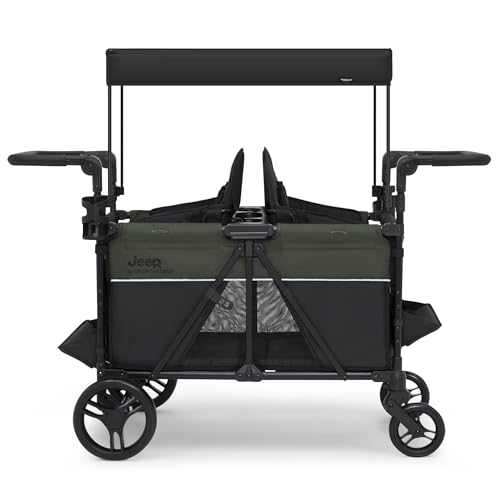 Delta Children Jeep Aries Stroller Wagon Convertible Seats Black/Green
