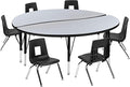Flash Furniture Emmy 60" Circle Wave Activity Table Set with 12" Stack Chairs Grey