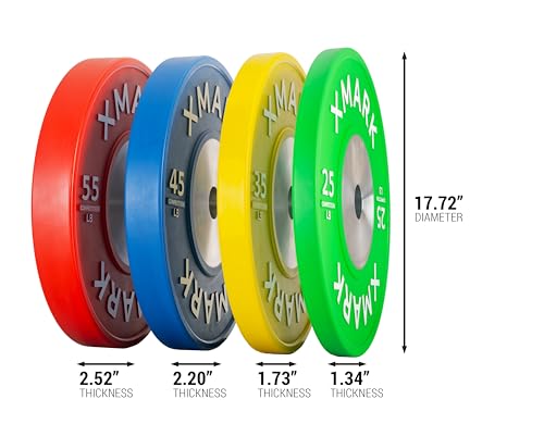 XMark Competition Bumper Plates 55 lb Pair Red