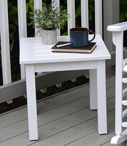 World's Finest Rocker Outdoor Rocking Chair Set of 2 with Side Table - White