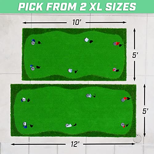 GoSports Golf Putting Green Indoor Outdoor Practice Mat Green