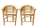 Windsor Teak Furniture Premium Grade A Teak Kensington Curved Arm Counter Chair Set of 2 Teak