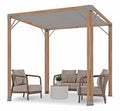CedarCraft Bali 8x8' Cedar Pergola with Sunshade Canopy Natural