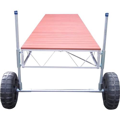 Patriot 16ft Straight Roll-In Dock with Brown Aluminum Deck Panels Model 10522