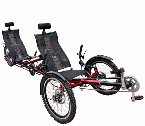 Cozytrikes Tandem Recumbent Trike for Couples Red