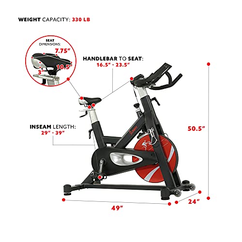 Sunny Health & Fitness Evolution Pro II Magnetic Belt Drive Indoor Cycling Bike Black