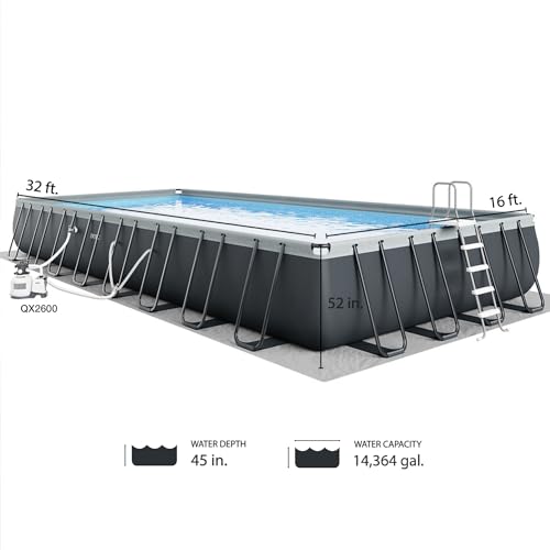 Intex Ultra XTR Rectangular Swimming Pool Set Dark Grey