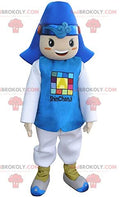 SPOTSOUND Boy REDBROKOLY Mascot Blue and White Costume