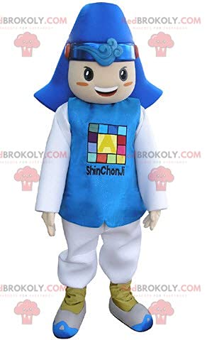 SPOTSOUND Boy REDBROKOLY Mascot Blue and White Costume