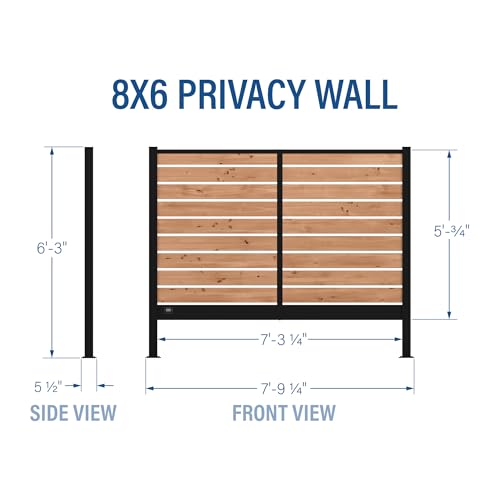 Backyard Discovery 8' x 6' Cedar Wood Outdoor Privacy Screen Wall Light Brown