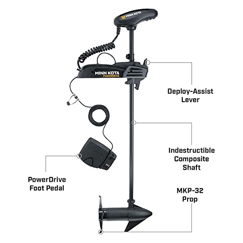 Minn Kota Pontoon Freshwater Electric-Steer Bow-Mount Trolling Motor 70 lbs Thrust 48" Shaft Black