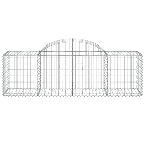 Arched Gabion Baskets 4 pcs Galvanized Iron Outdoor Plant Pots Self-Watering White Black