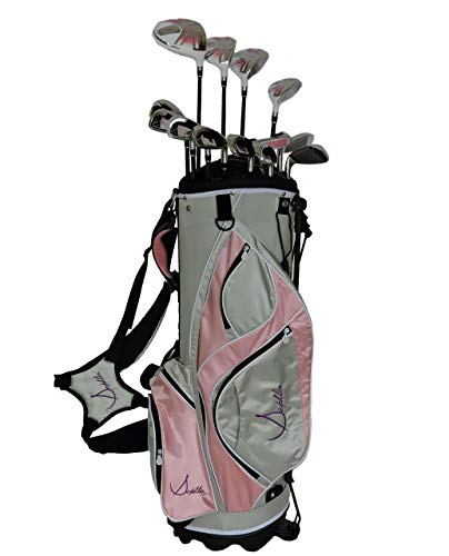 Sephlin Signature Women's 13-Piece Right Hand Golf Club Set with Bag Gray/Pink/Silver