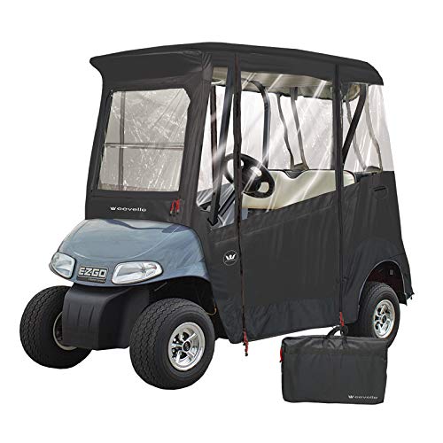 Greenline Eevelle 300D Golf Cart Enclosure 2 Passenger EZ-GO Custom Drivable Cover Black