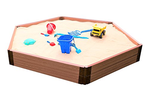Frame It All Composite Hexagon Sandbox Kit with Cover Classic Sienna 2