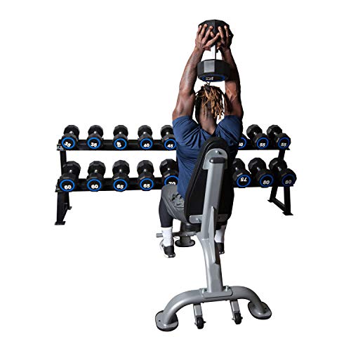 Fitness First Urethane Encased Dumbbell Pairs 75 LBS Black