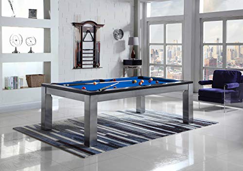 Playcraft Monaco 8' Slate Pool Table with Dining Top Silver