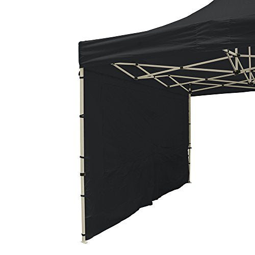 Vispronet 10x15 Aluminum Canopy Tent Kit Black - Wind Resistant Up to 30mph with Window Wall & Storage Bag