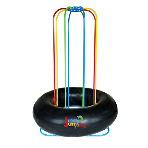 Jungle JumpaRoo Trampoline Play Set with Swing Bar Large Red/Green/Yellow/Blue