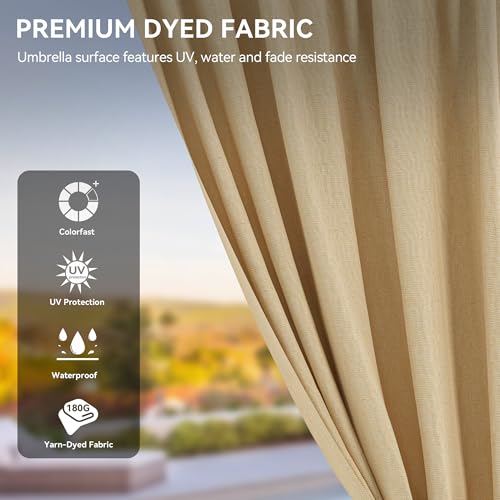 YITAHOME 10x10ft Hardtop Gazebo with Netting and Curtains, Brown