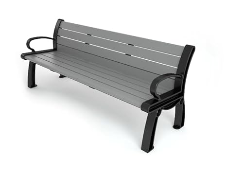 Frog Furnishings Outdoor Bench Heavy Duty Cast Aluminum Cedar Slat 4 Feet
