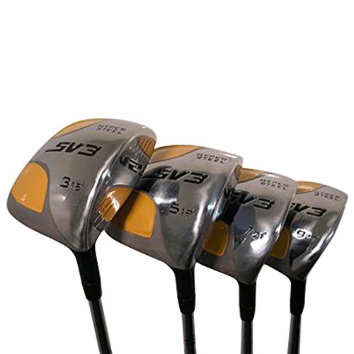 SV3 Men's Yellow Square Fairway Golf Clubs Set Right Handed Stiff Flex Graphite Shaft