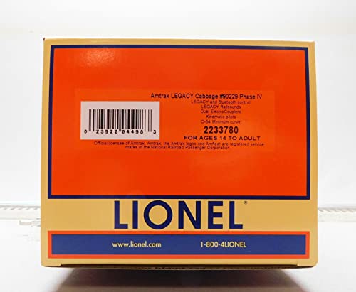LIONEL TRAINS Amtrak Legacy Non-Powered Phase IV F40PH Cabbage Unit Baggage Cab Car #90229 O Gauge Silver
