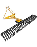 Garvee 60-Inch Landscape Rake for Tractor, Hard Body 3 Point Rake for Lawn Leveling and Gardening, Yellow/Black