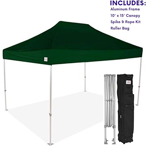 Impact Canopy 10' x 15' Pop Up Canopy Tent Commercial Grade Aluminum Frame 500D Fabric Forest Green