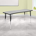 Flash Furniture Wren Rectangular Wave Grey Activity Table Adjustable Legs