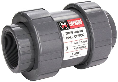 Hayward TC1300TE True Union Check Valve PVC 3-Inch EPDM Seals Threaded End