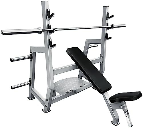 French Fitness Napa Olympic Incline Bench w/Weight Storage Silver