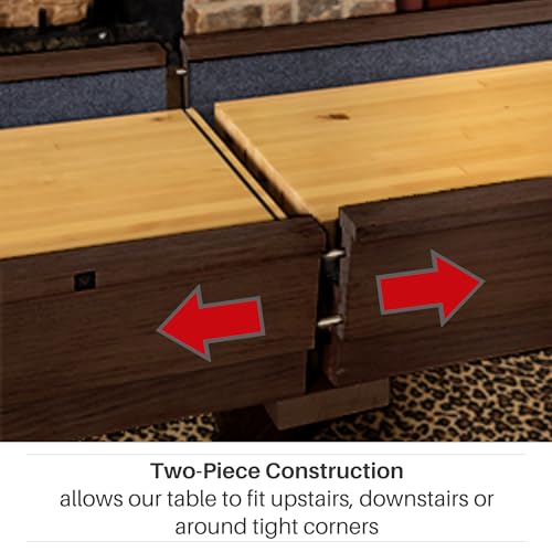 Freetime Fun 12 FT Multi-Game Shuffleboard Table Solid Wood with Bowling Pin Set Espresso