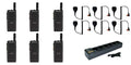 SR-Moto SL300-V-SC-99 VHF Digital DMR Radio with Speaker Microphone and Multi Unit Charger 6 Pack
