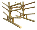 Log Kayak Rack Low 4 Kayak + 2 SUP + 2 Canoe Rack Canyon Brown