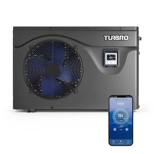 TURBRO Beluga Series 50,000 BTU Pool Heat Pump WiFi Timer Black
