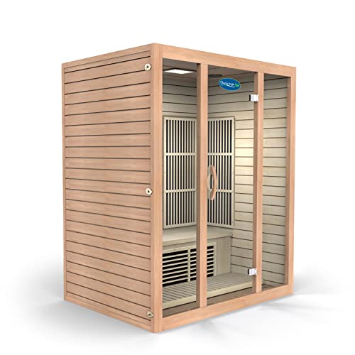 Durasage 3-Person Carbon Infrared Sauna - Canadian Hemlock Wooden - 2000 Watts - Bluetooth, FM Radio & USB Input