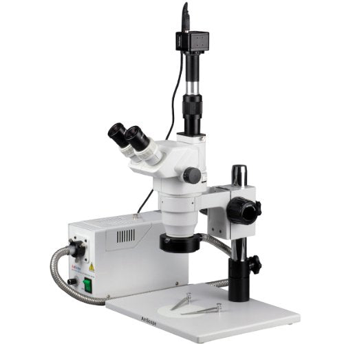 AmScope Digital Trinocular Stereo Zoom Microscope with 5MP Camera White