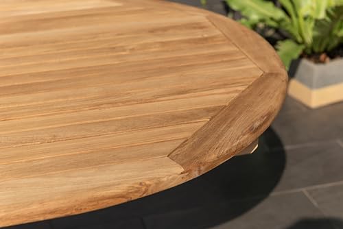 Amazonia Coventry 9-Piece Oval Patio Dining Set Certified Teak Light Brown