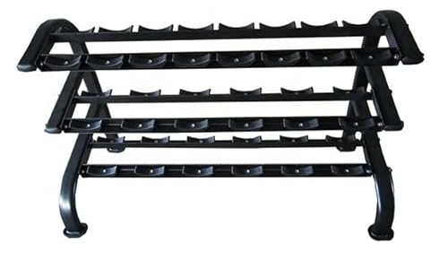French Fitness 3 Tier Saddle Dumbbell Rack, 10 Pairs