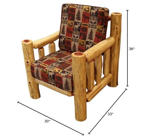 Furniture Barn USA Cedar Log Santa Fe Chair Fairbanks Red